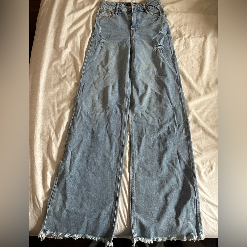 BCBGeneration Blue Flare Wide Leg Jeans